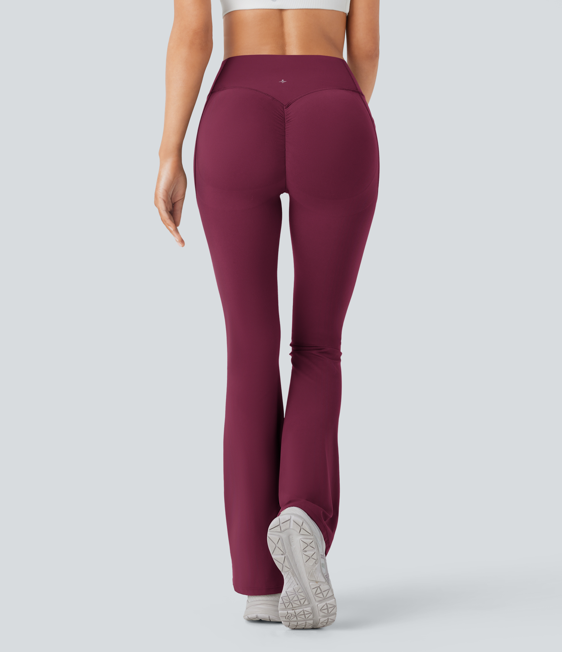High Waisted Scrunch Butt Lifting Tummy Control Pocket Shaping Yoga Bootcut Leggings