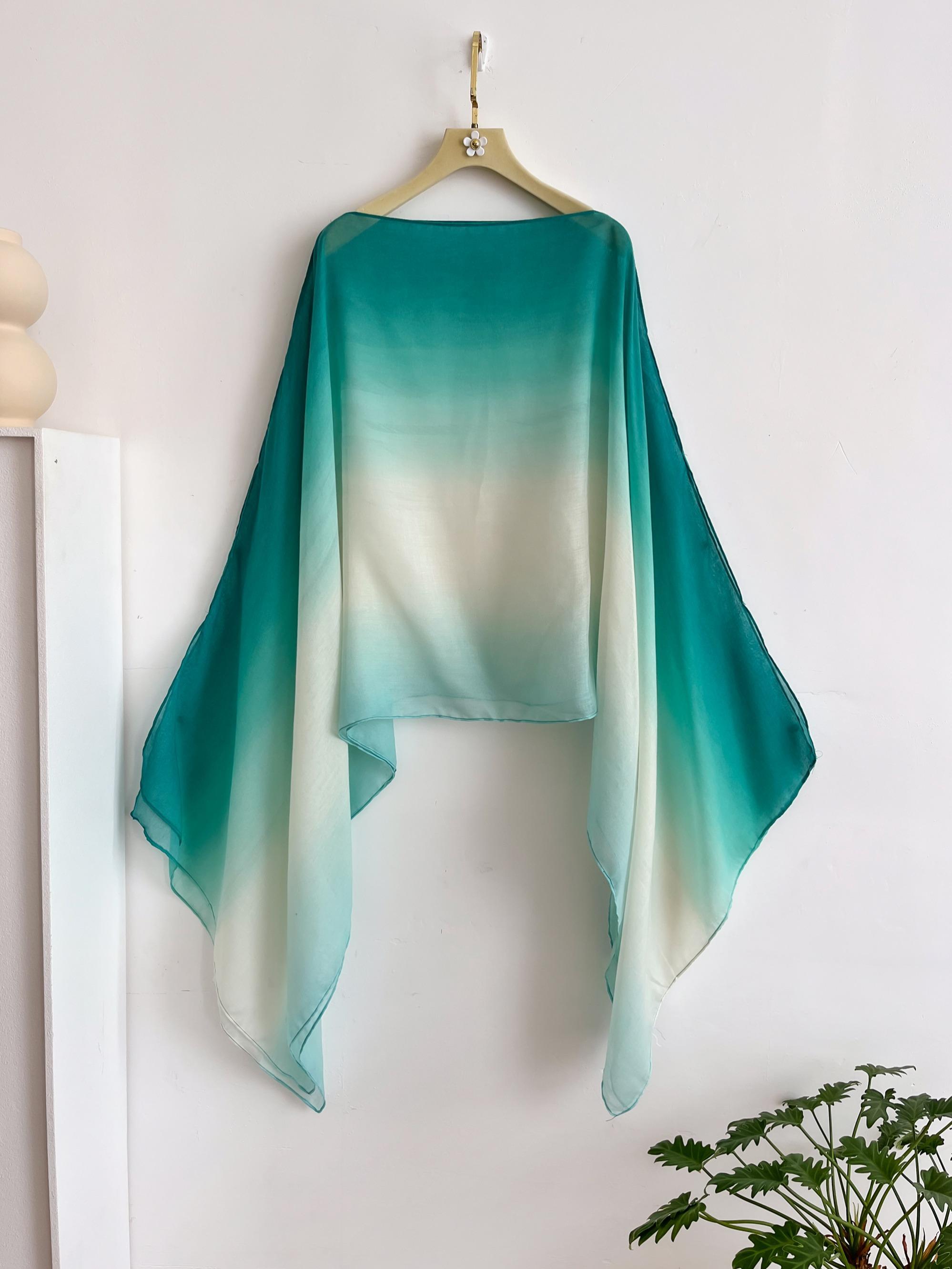 Women's Ombre Print Viscose Shawl, Casual Versatile Summer Scarf for All Seasons, Fashion Modern Accessory for Women & Girls