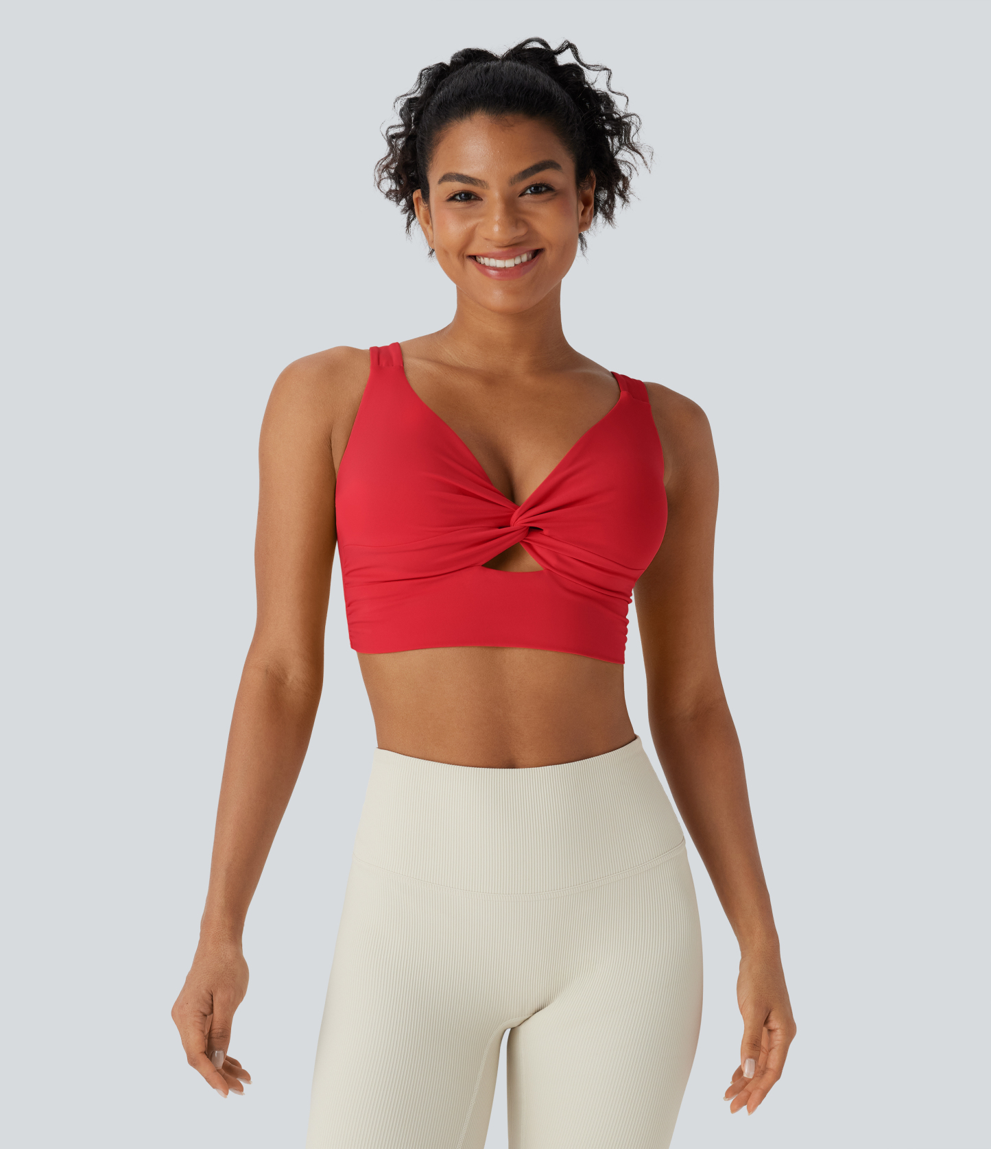 SoftlyZero™ Airy Low Support Cut Out Cool Touch Yoga Sports Bra D-F Cups-UPF50+