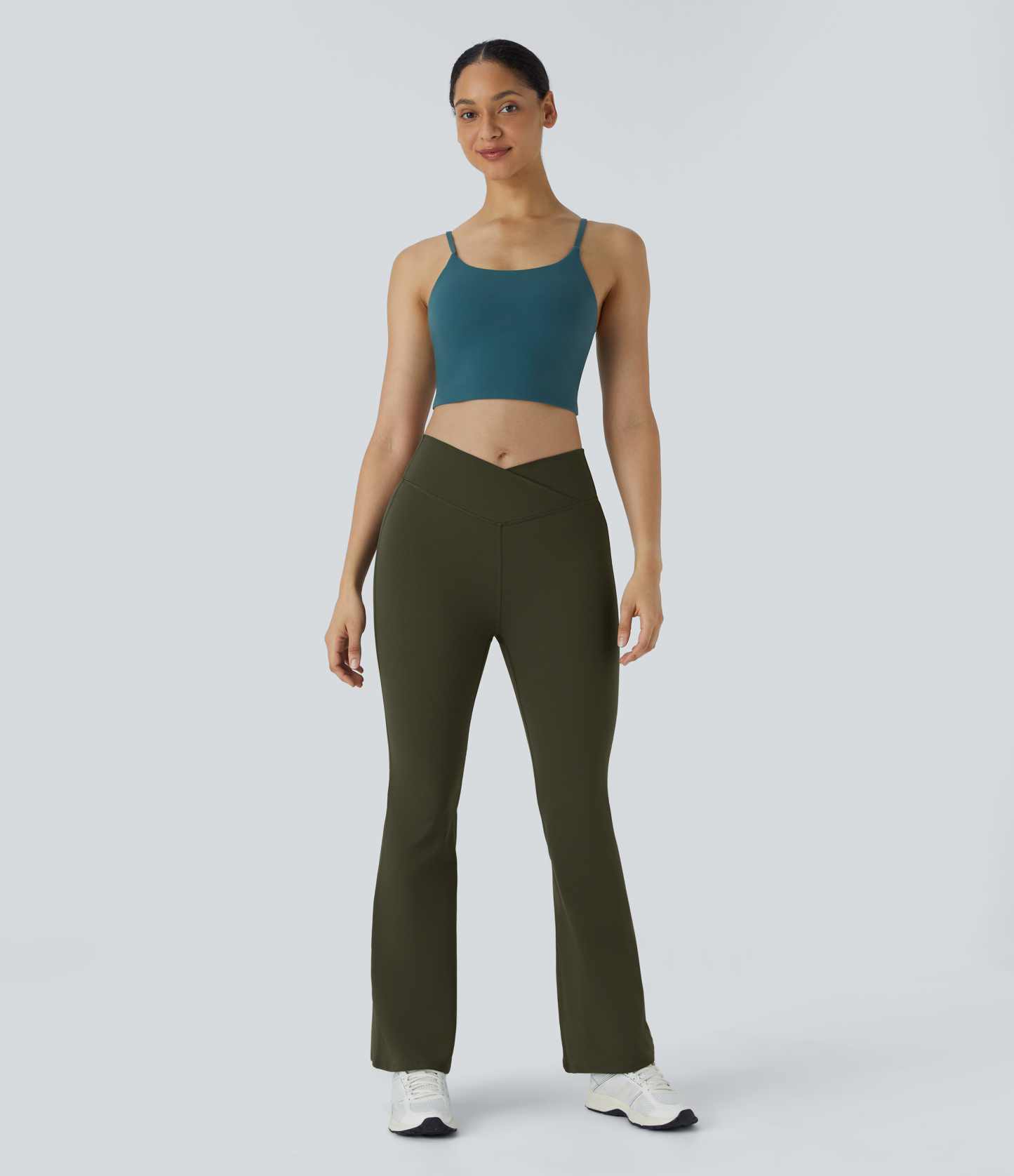 DayStretch High Waisted Crossover Flare Yoga Leggings