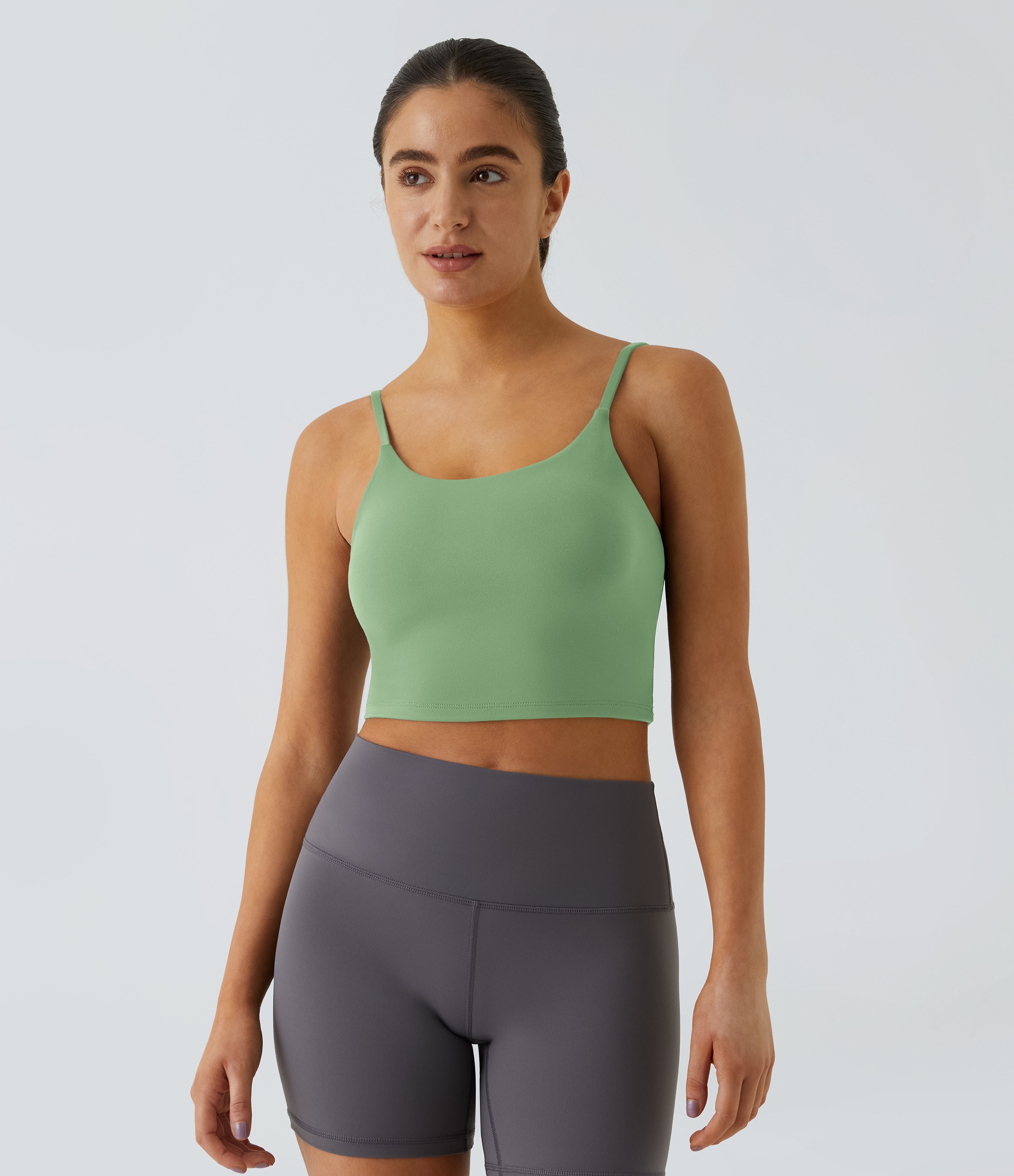 Basic Padded Workout Cropped Low Support Tank Top A-C Cups