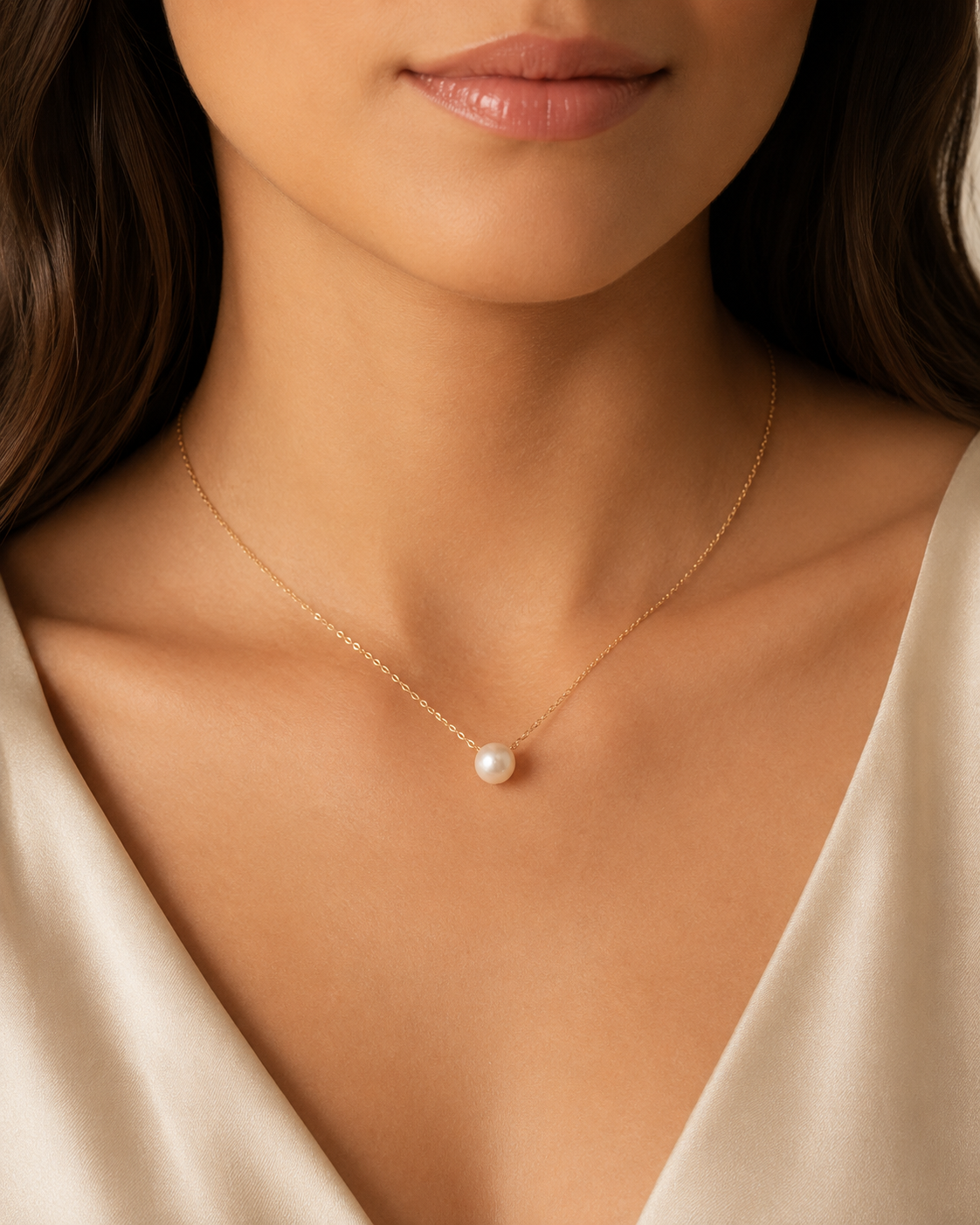 Elegant Pearl Slider Pendant Necklace for Women