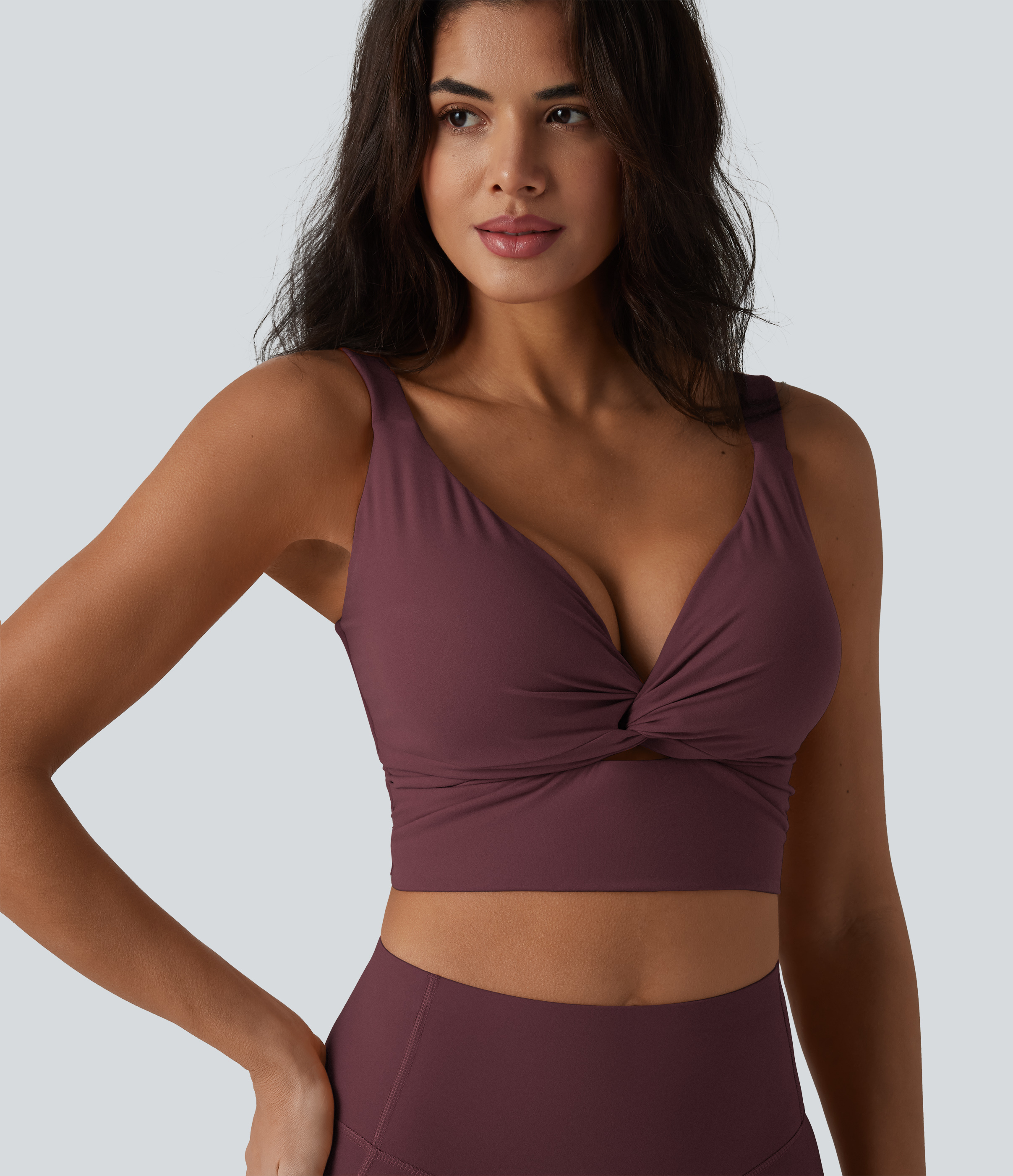 Low Support Push-Up Yoga Sports Bra D-F Cups