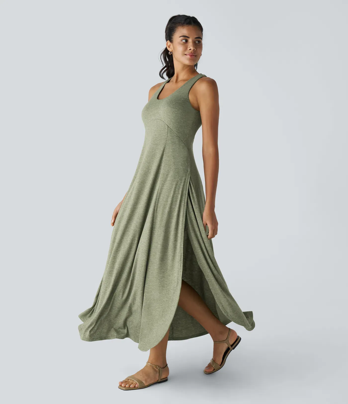 U-Neck Elegant Long Casual Sling Dress