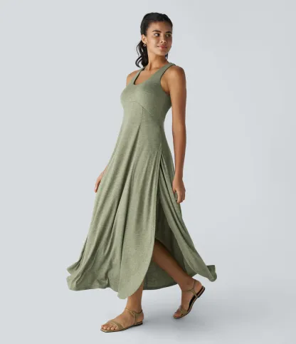 U-Neck Elegant Long Casual Sling Dress