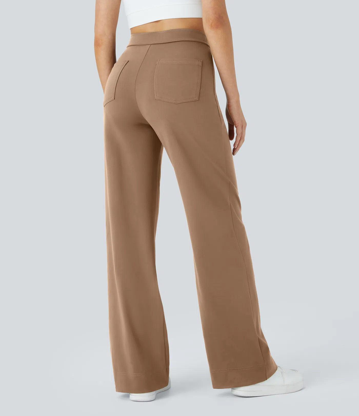DayStretch High Waisted Pockets Straight Leg Casual Pants