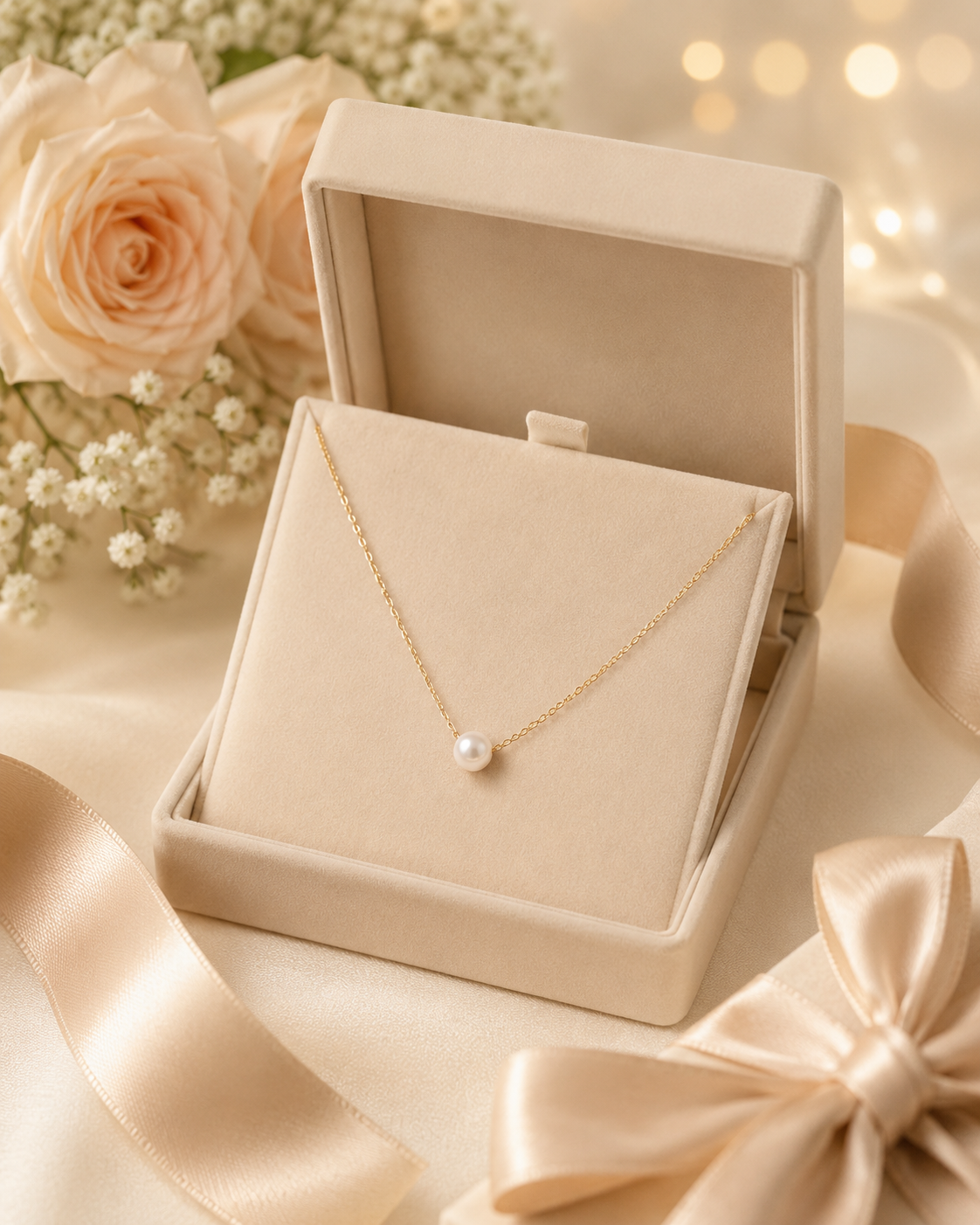 Elegant Pearl Slider Pendant Necklace for Women