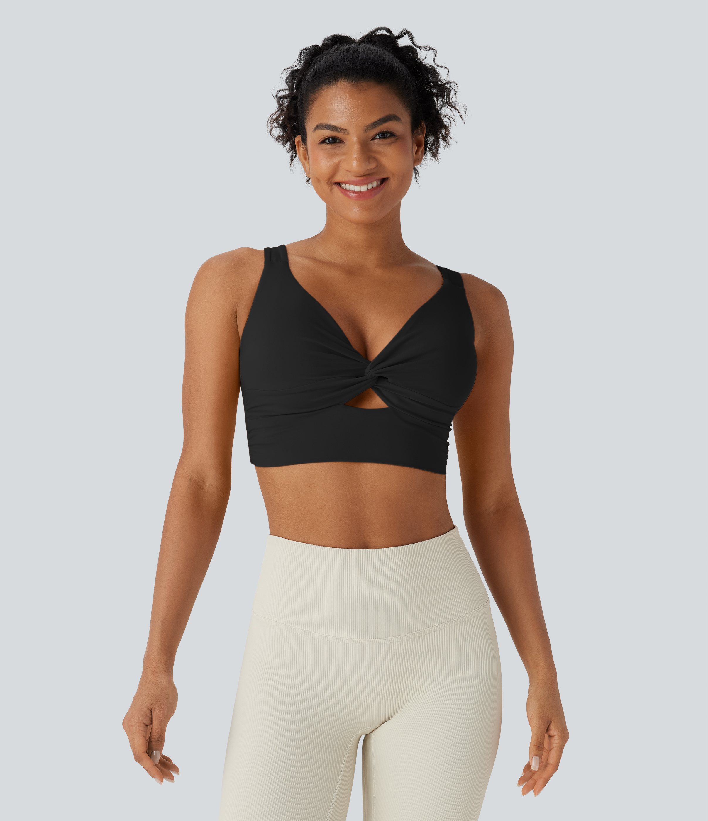 SoftlyZero™ Airy Low Support Cut Out Cool Touch Yoga Sports Bra D-F Cups-UPF50+