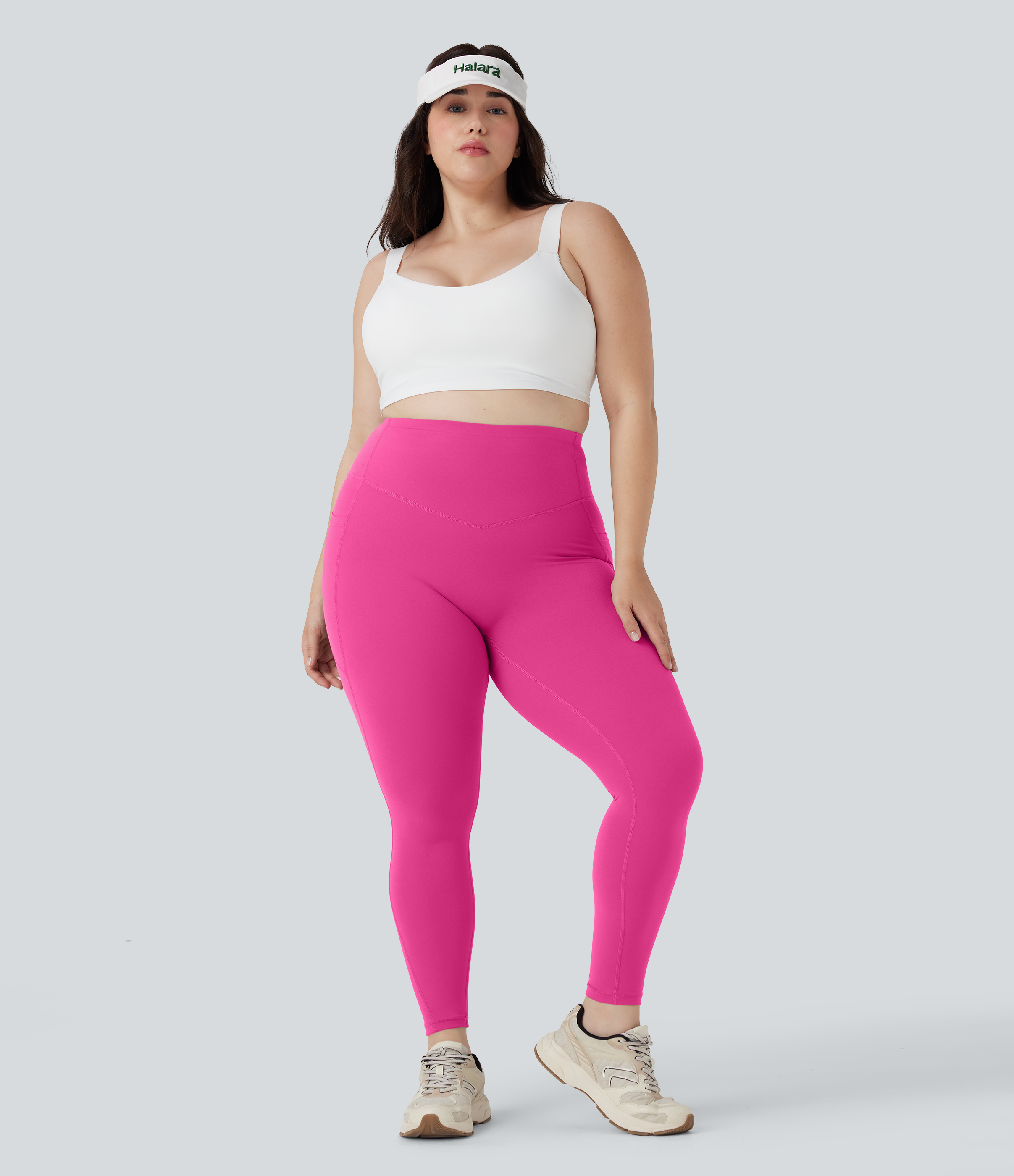 Plus Size High Waisted Butt Lifting Tummy Control Shaping Training Leggings with Pockets