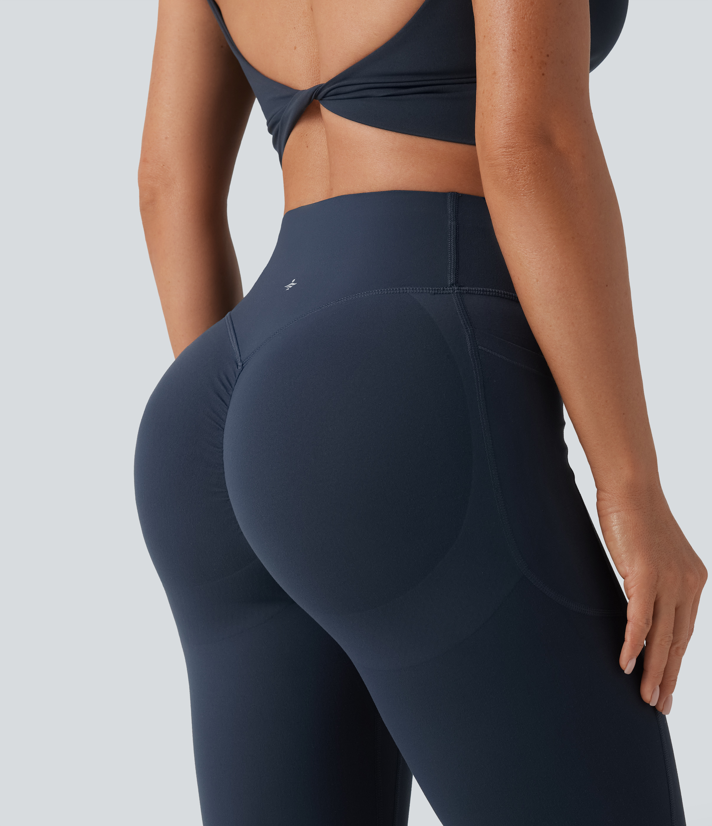 High Waisted Scrunch Butt Lifting Tummy Control Shaping Yoga Flare Leggings with Pockets