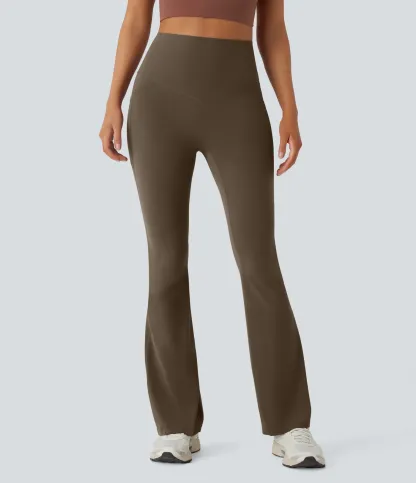 High Waisted Tummy Control Pocket Shaping Yoga Bootcut Leggings