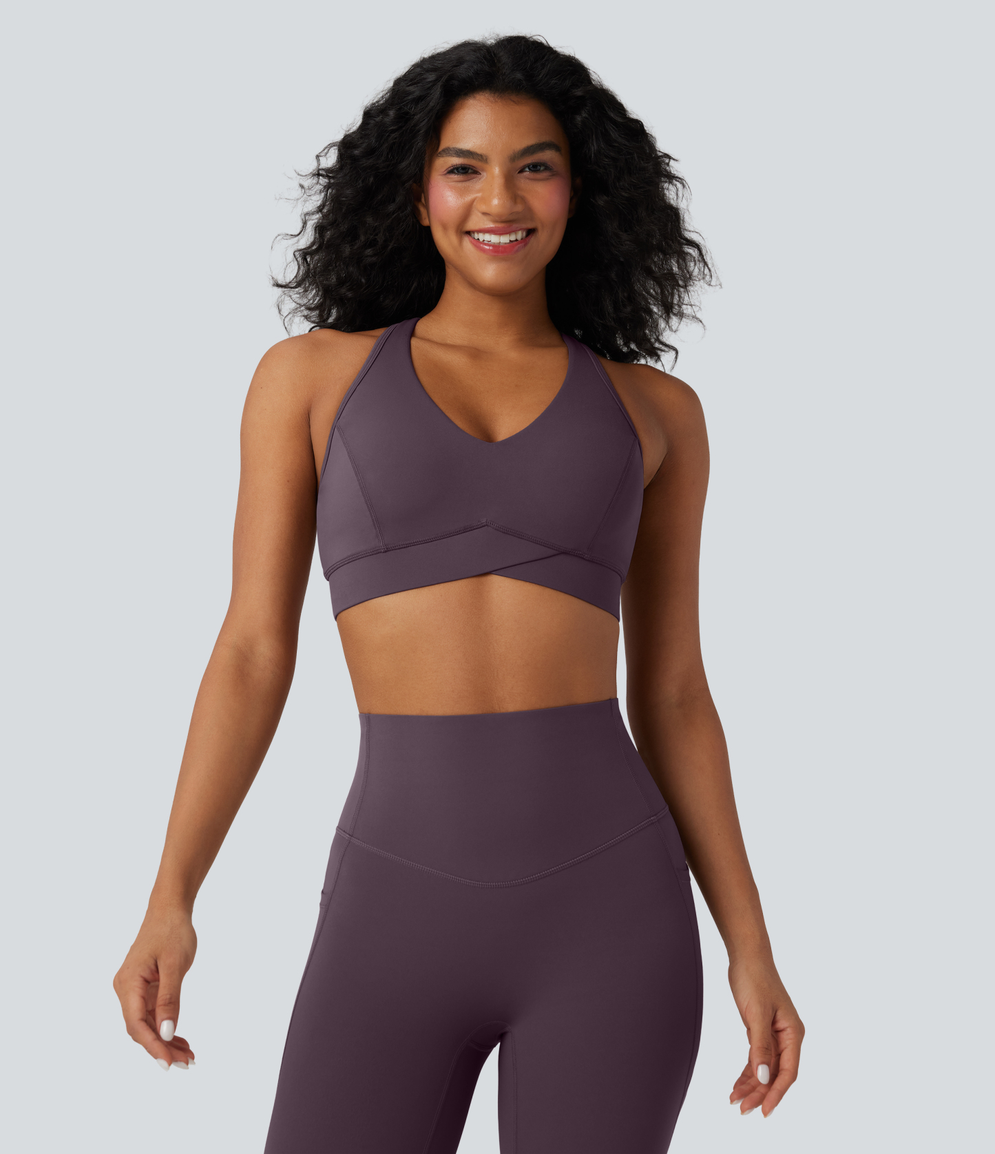 Halara UltraSculpt™ Medium Support V Neck Racerback Training Sports Bra