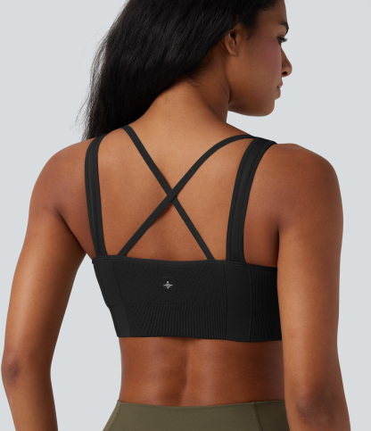 OneForm Seamless Flow Light Support Sweetheart Neck Yoga Sports Bra
