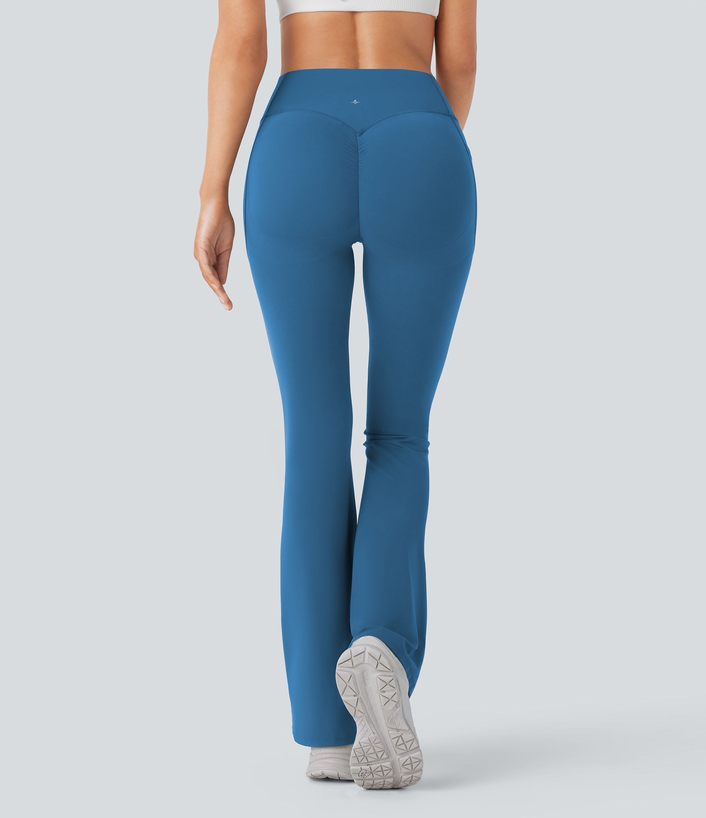 High Waisted Scrunch Butt Lifting Tummy Control Pocket Shaping Yoga Bootcut Leggings