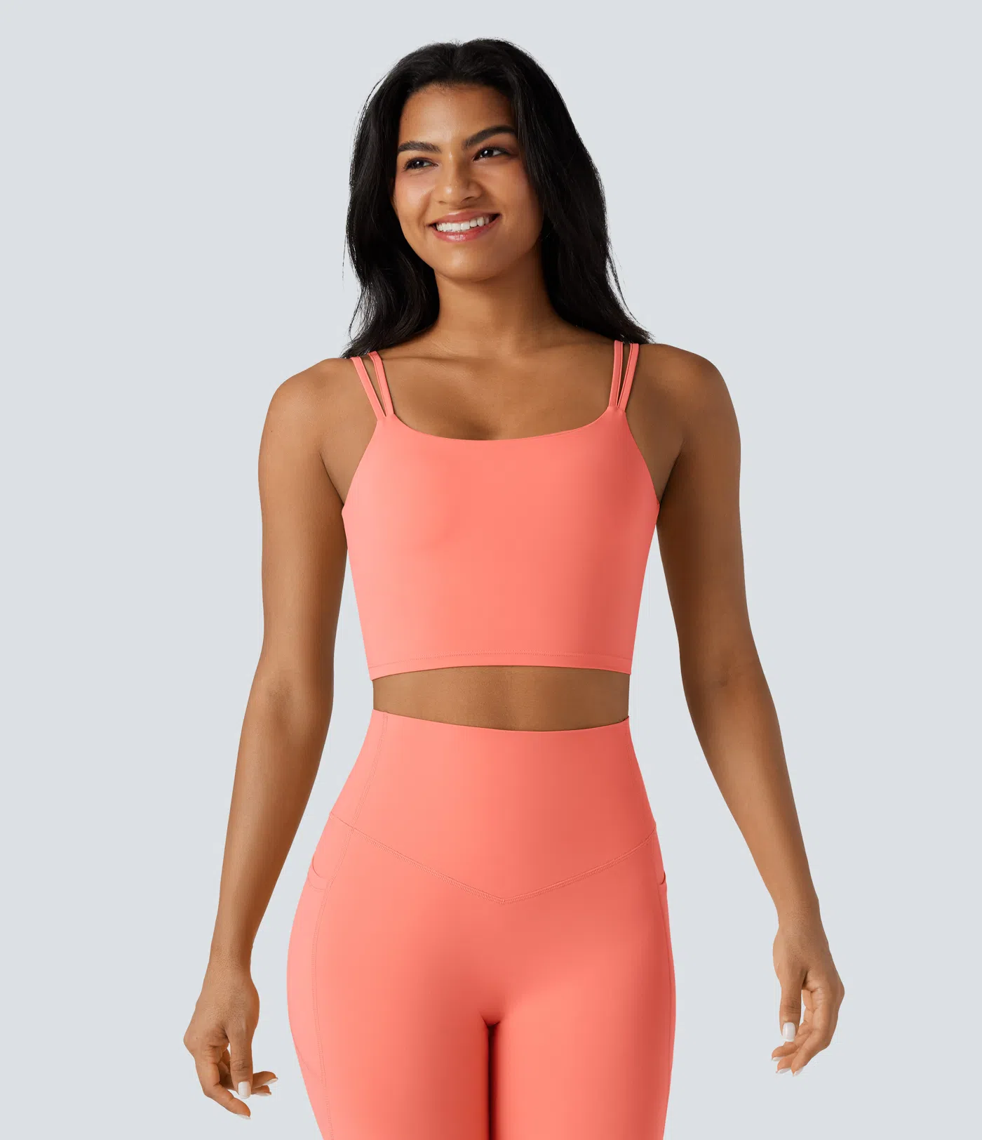 UltraSculpt™ Double Straps Twisted Backless Cropped Yoga Tank Top