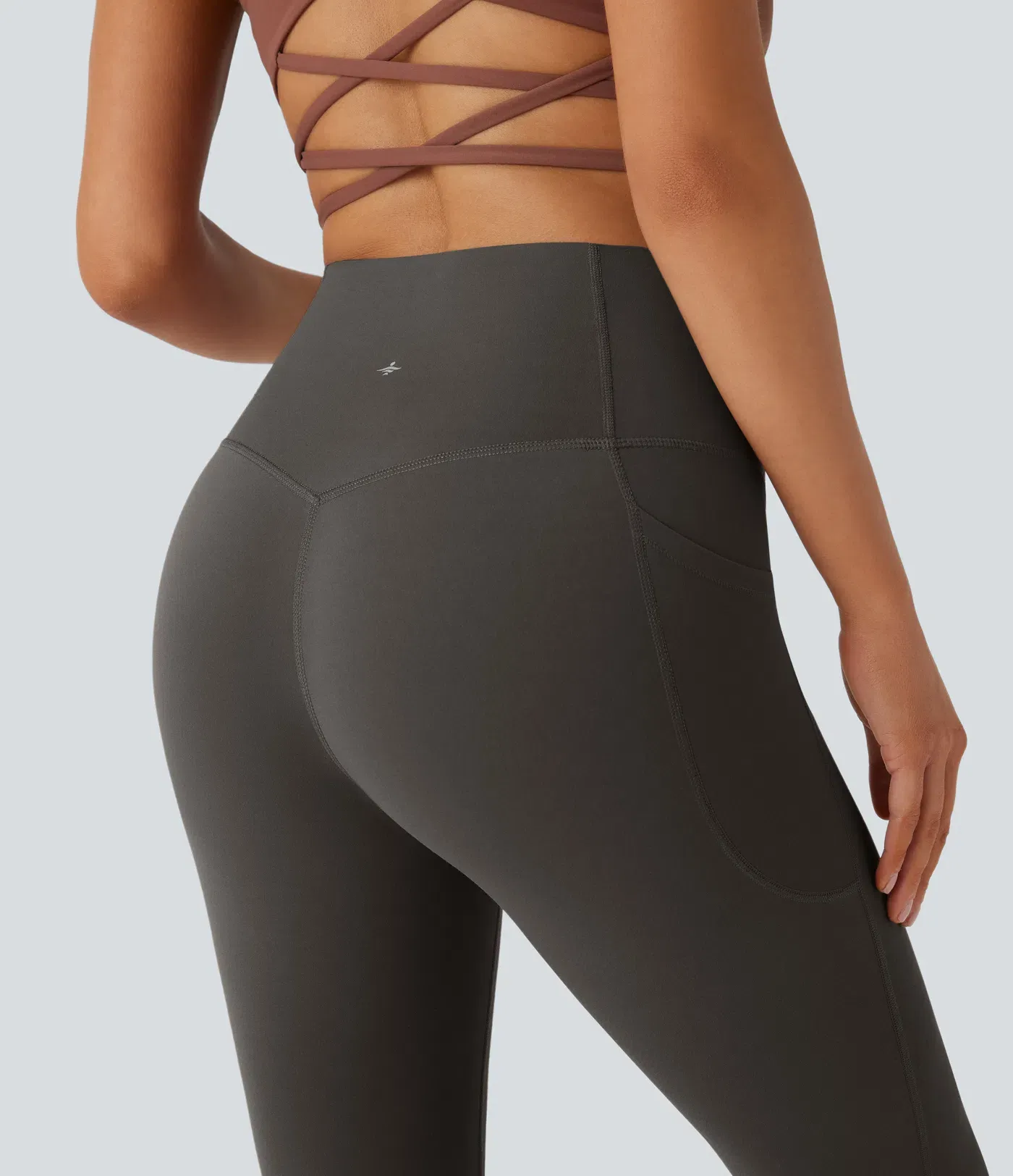 High Waisted Tummy Control Pocket Shaping Yoga Bootcut Leggings