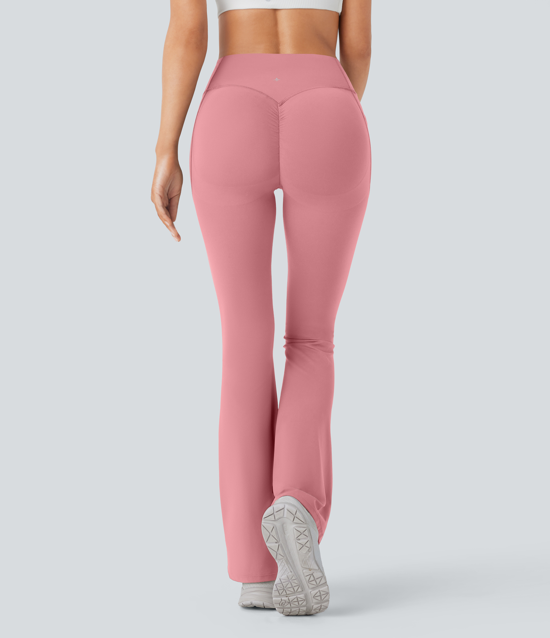High Waisted Scrunch Butt Lifting Tummy Control Pocket Shaping Yoga Bootcut Leggings