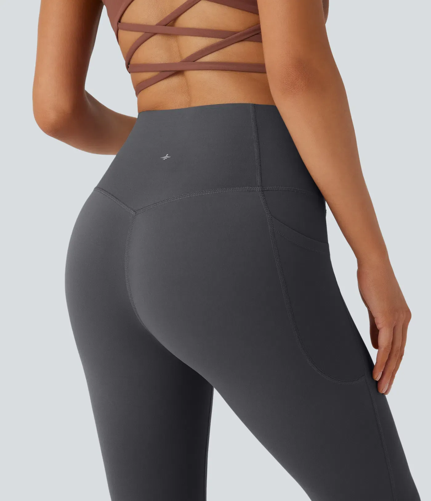 High Waisted Tummy Control Pocket Shaping Yoga Bootcut Leggings