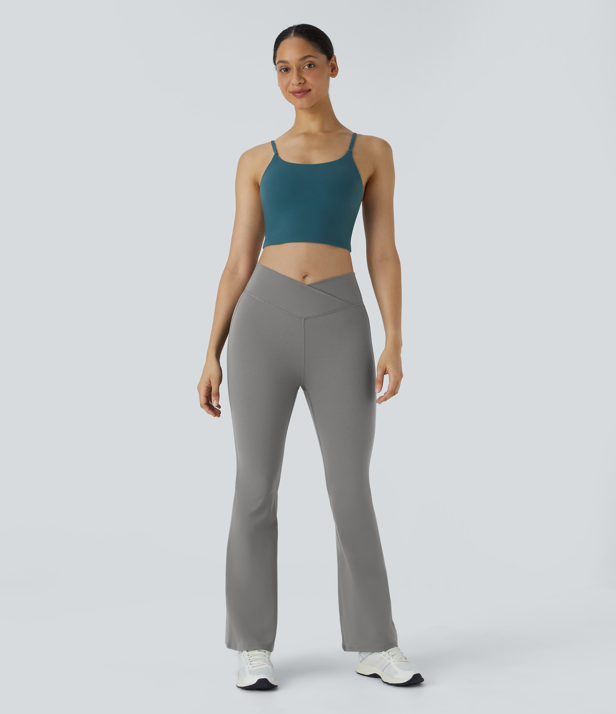 DayStretch High Waisted Crossover Flare Yoga Leggings
