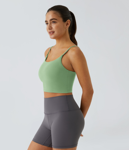 Basic Padded Workout Cropped Low Support Tank Top A-C Cups