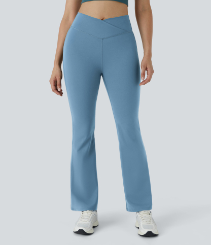 DayStretch High Waisted Crossover Flare Yoga Leggings