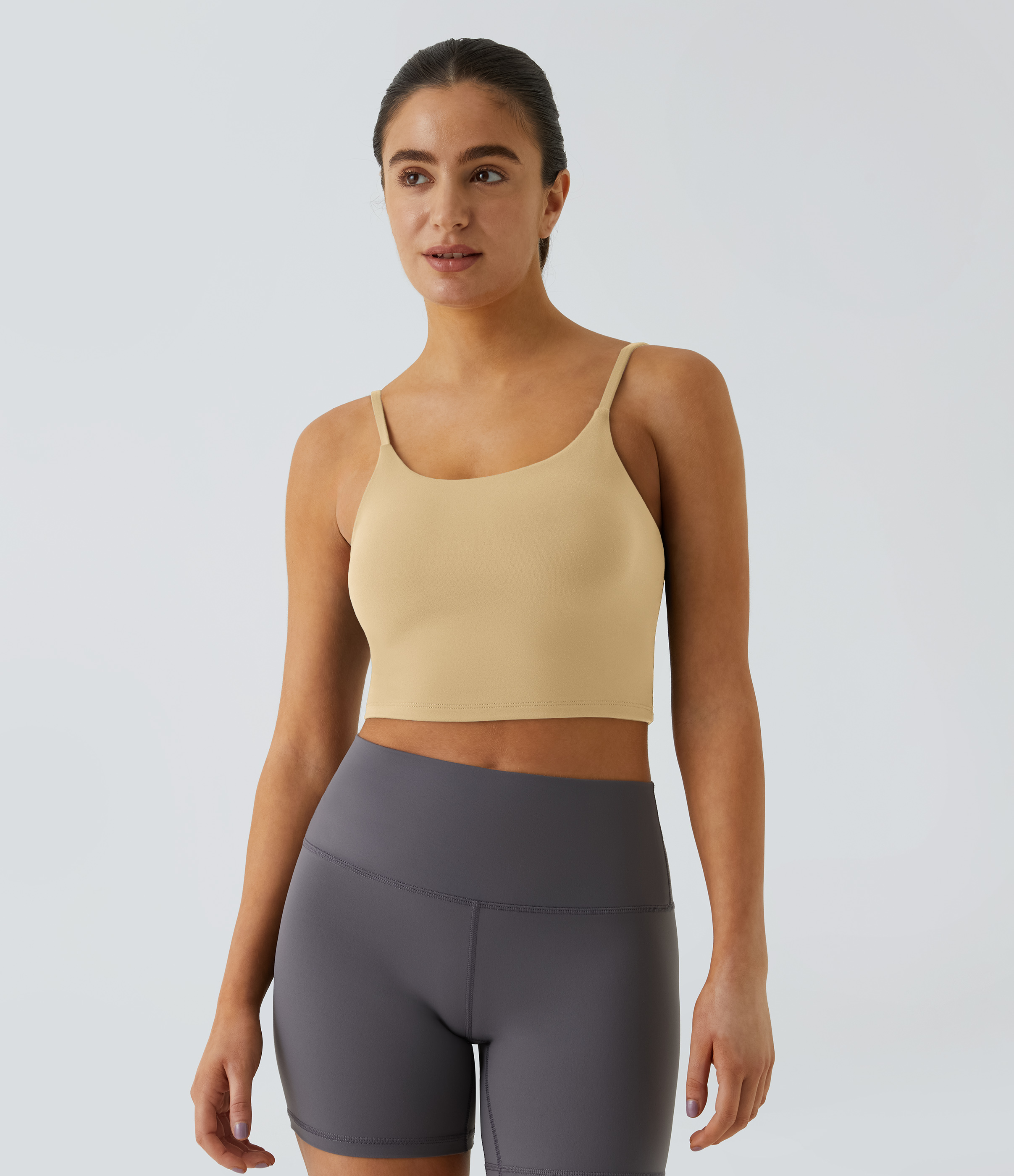 Basic Padded Workout Cropped Low Support Tank Top A-C Cups