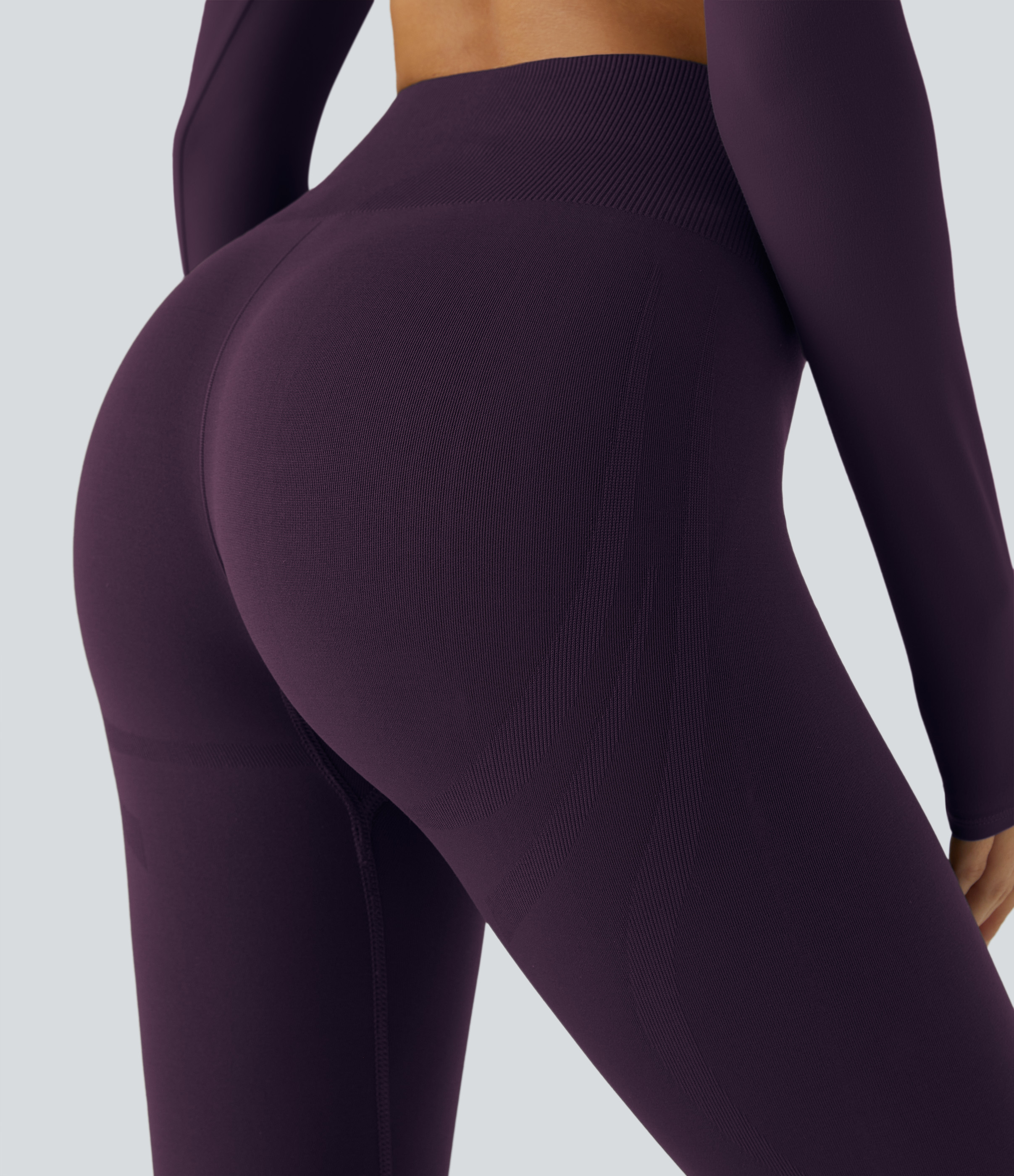 Seamless Flow Mid Rise Tummy Control Butt Lifting Yoga Leggings
