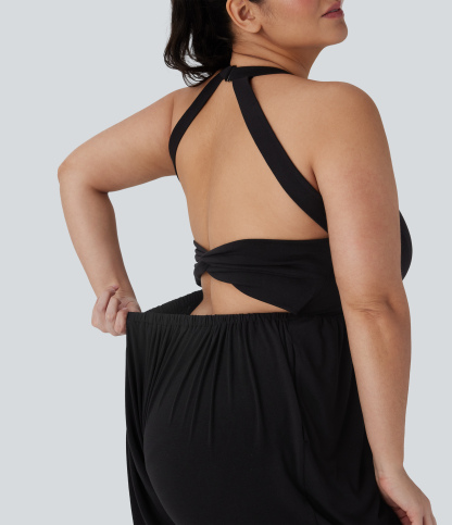Harem Casual Plus Size Jumpsuit with Pocket-Easy Peezy Edition