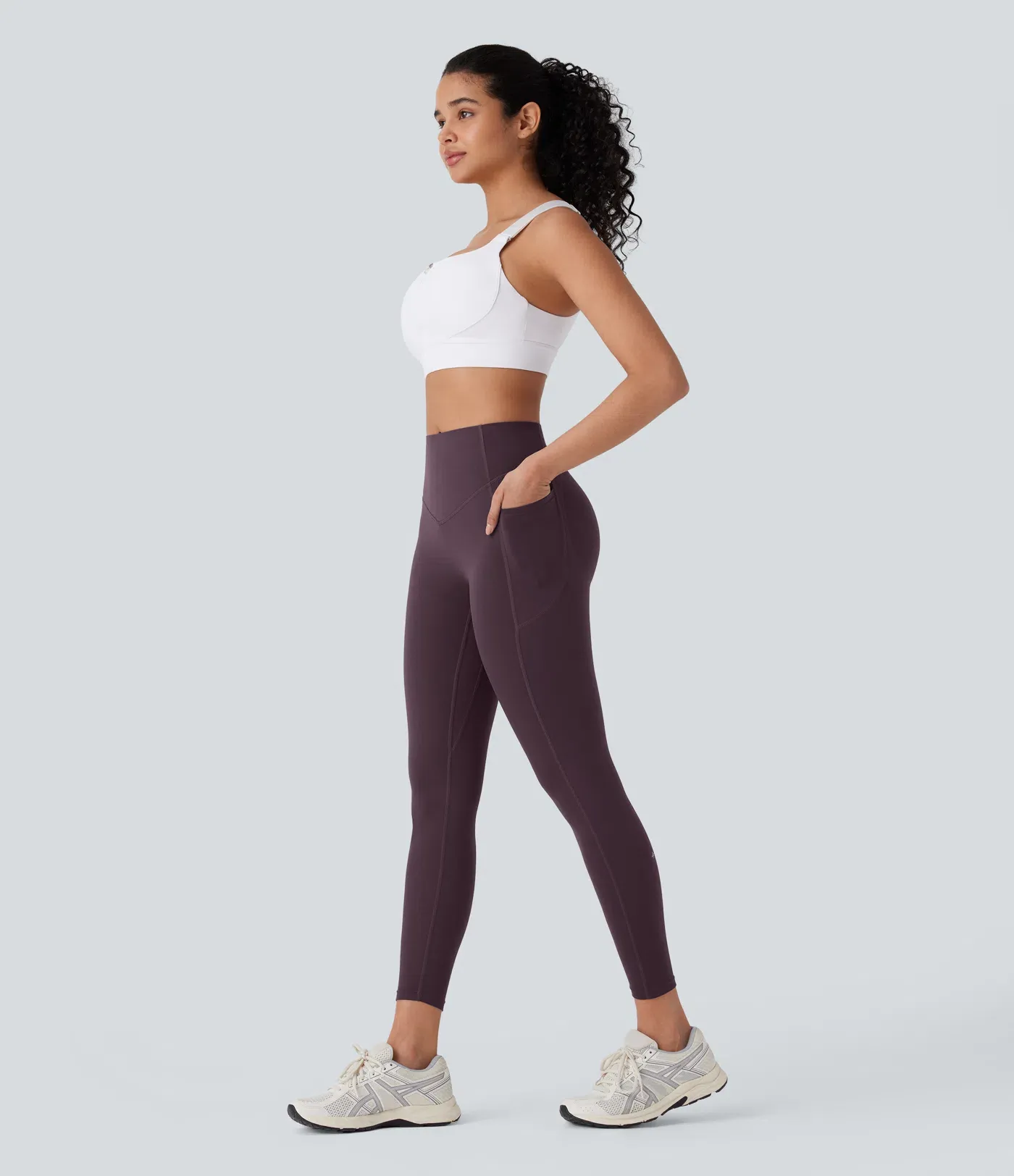 High Waisted Tummy Control Butt Lifting Ruched Pocket Shaping Yoga Leggings
