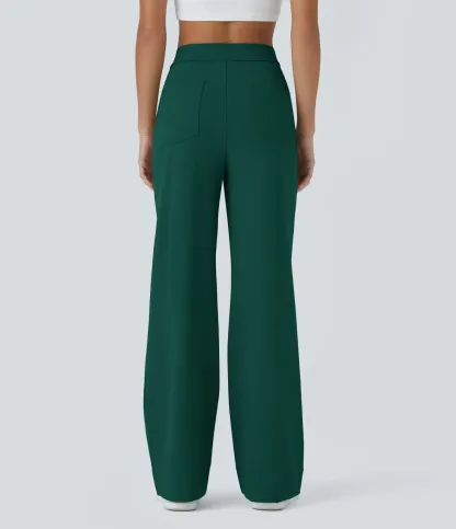 DayStretch High Waisted Pockets Straight Leg Casual Pants