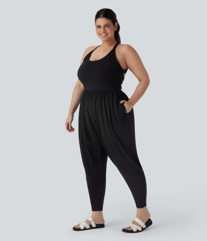 Harem Casual Plus Size Jumpsuit with Pocket-Easy Peezy Edition