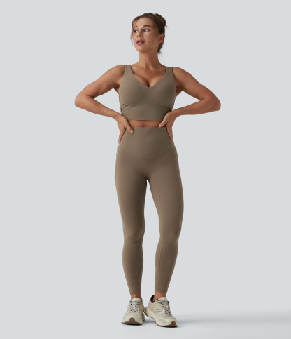 Medium Support V Neck Push-Up Training Sports Bra D-F Cups