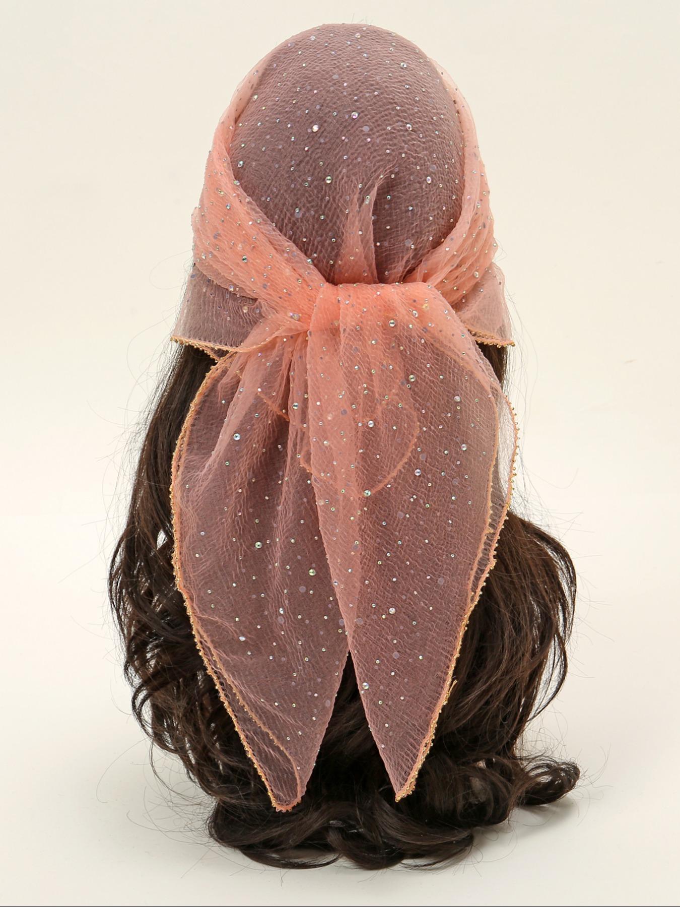 Women's Glitter Decor Scarf, Elegant Scarf for Daily Wear, Casual Trendy Scarf for Women, Trendy All-match & Exquisite Scarf for Birthday Gift, Scarf for Hair