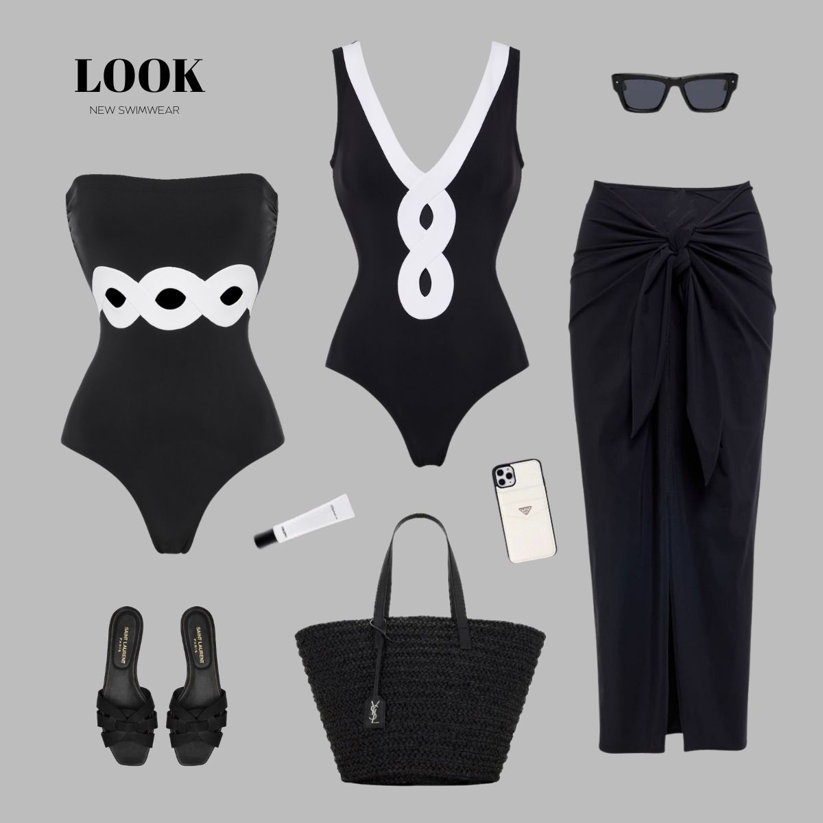 Cutout V Neck Color Block One Piece Swimsuit And Sarong