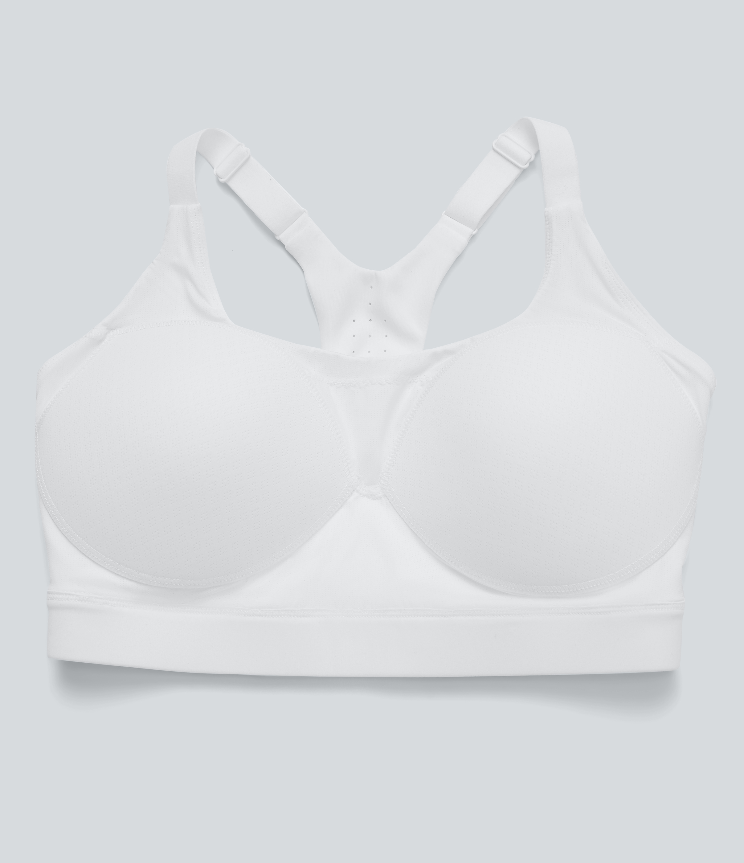 Medium Support Molded Cups Perforated Adjustable Hook Quick Dry Training Sports Bra  D-F Cups