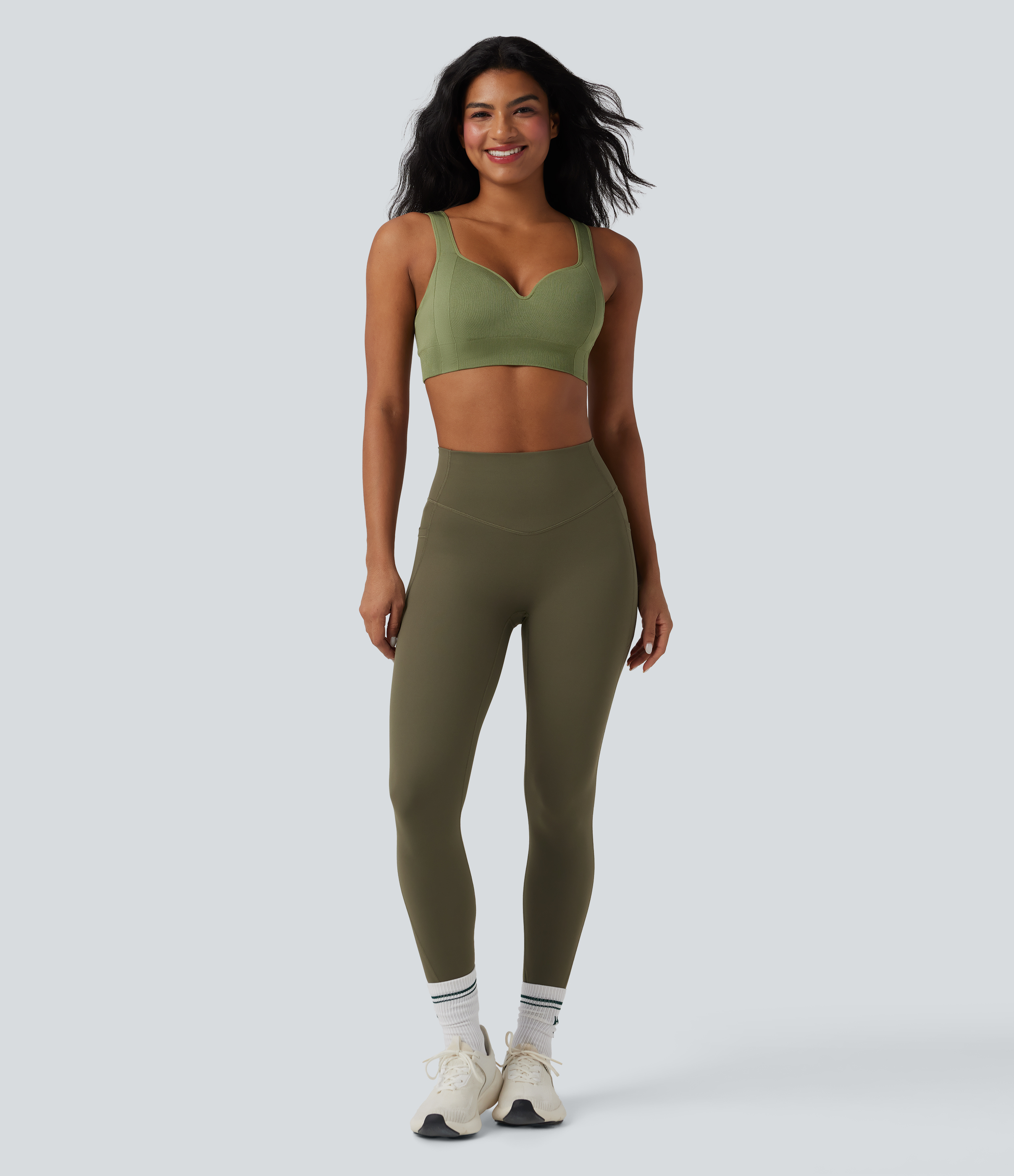OneForm Seamless Flow Light Support Sweetheart Neck Yoga Sports Bra