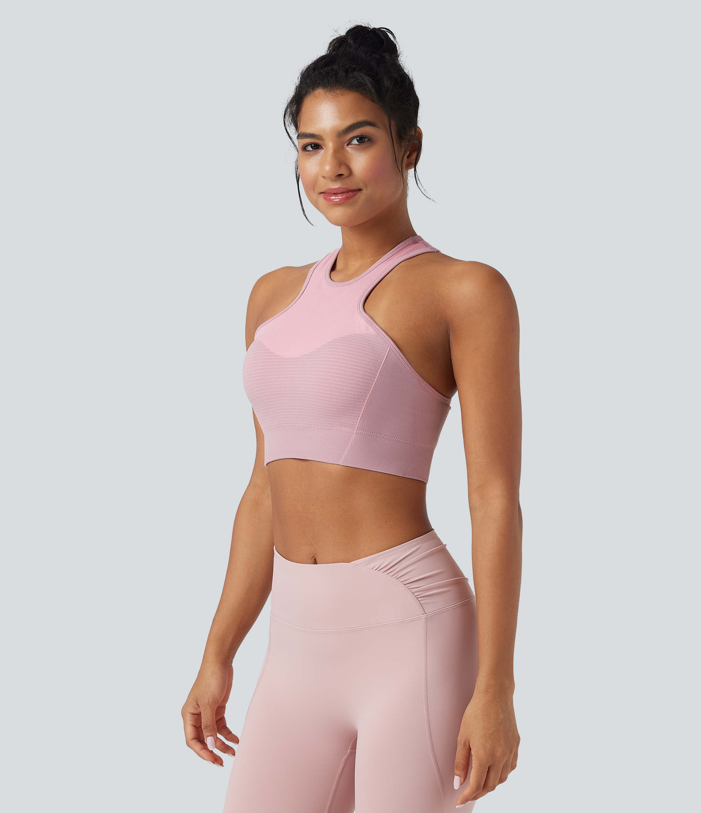 OneForm Seamless Flow Low Support Racerback Yoga Sports Bra