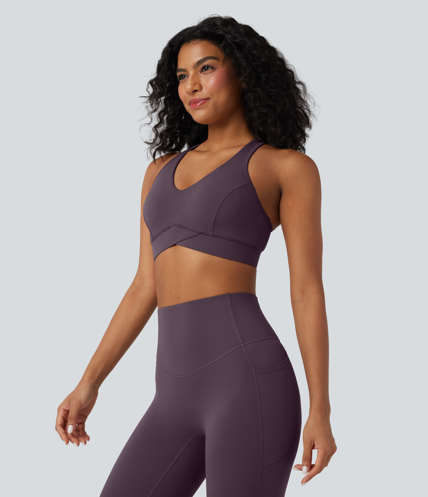 Halara UltraSculpt™ Medium Support V Neck Racerback Training Sports Bra