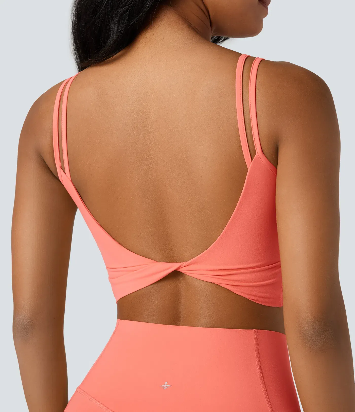 UltraSculpt™ Double Straps Twisted Backless Cropped Yoga Tank Top