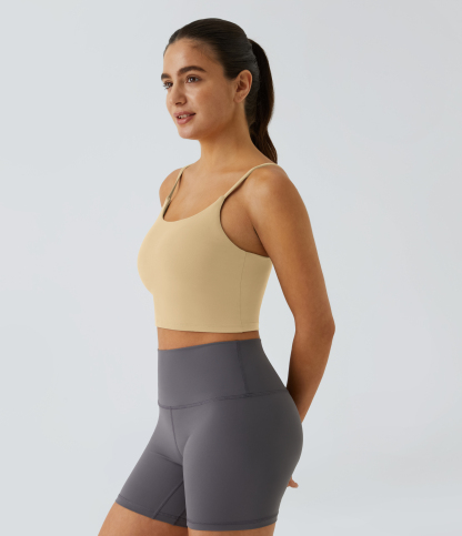 Basic Padded Workout Cropped Low Support Tank Top A-C Cups