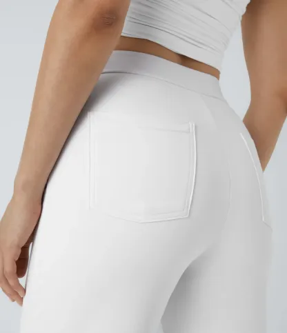 DayStretch High Waisted Pockets Straight Leg Casual Pants