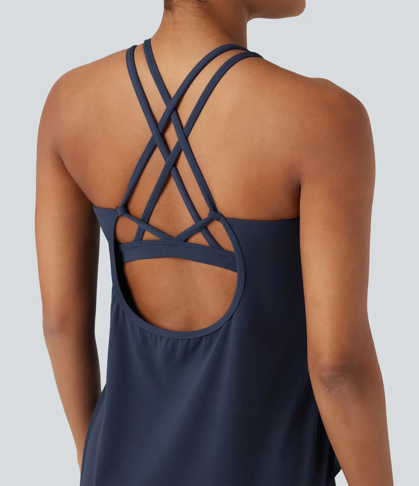 Crewneck Cross Backless Running Vest D-F Cup