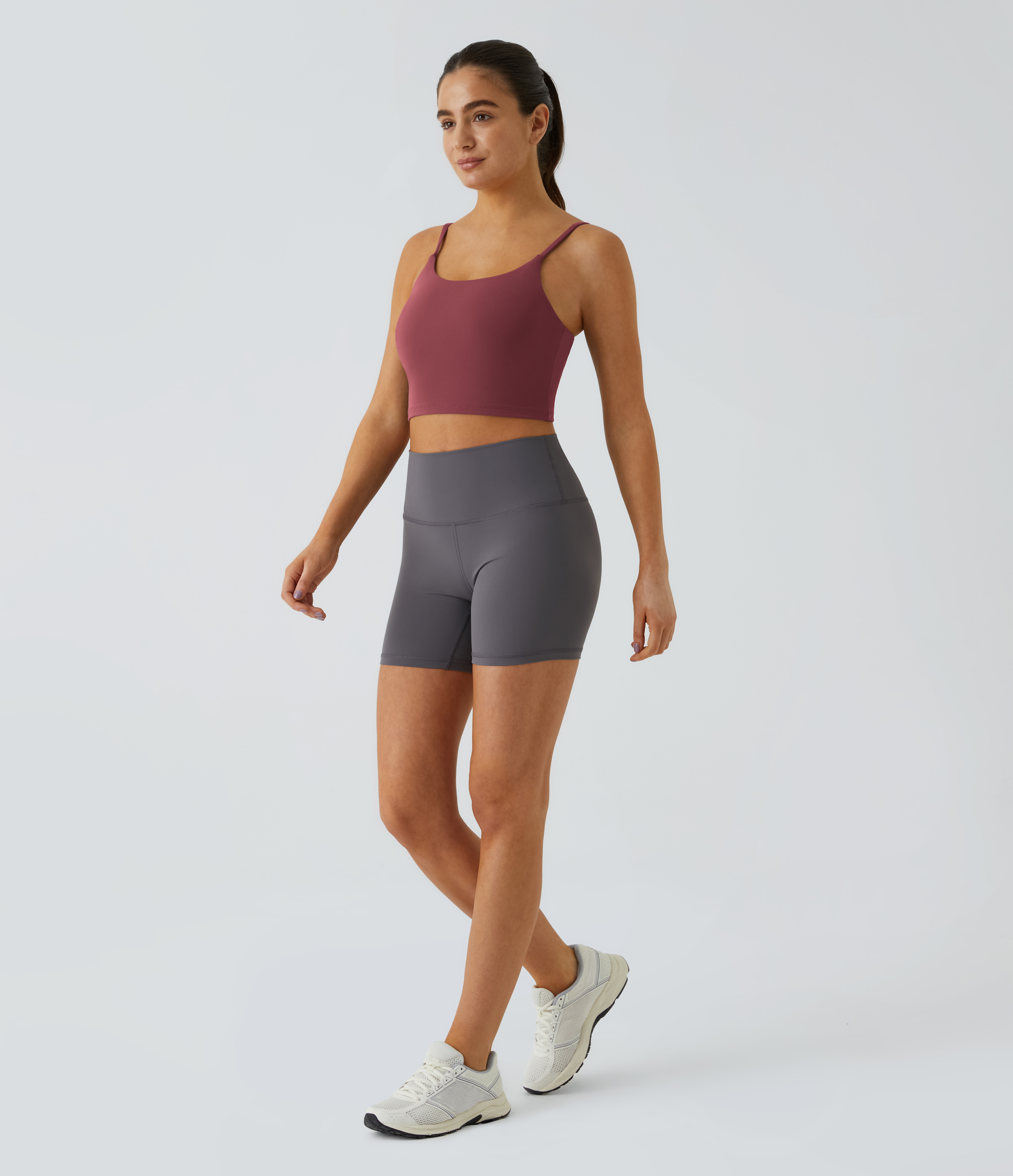 Basic Padded Workout Cropped Low Support Tank Top A-C Cups