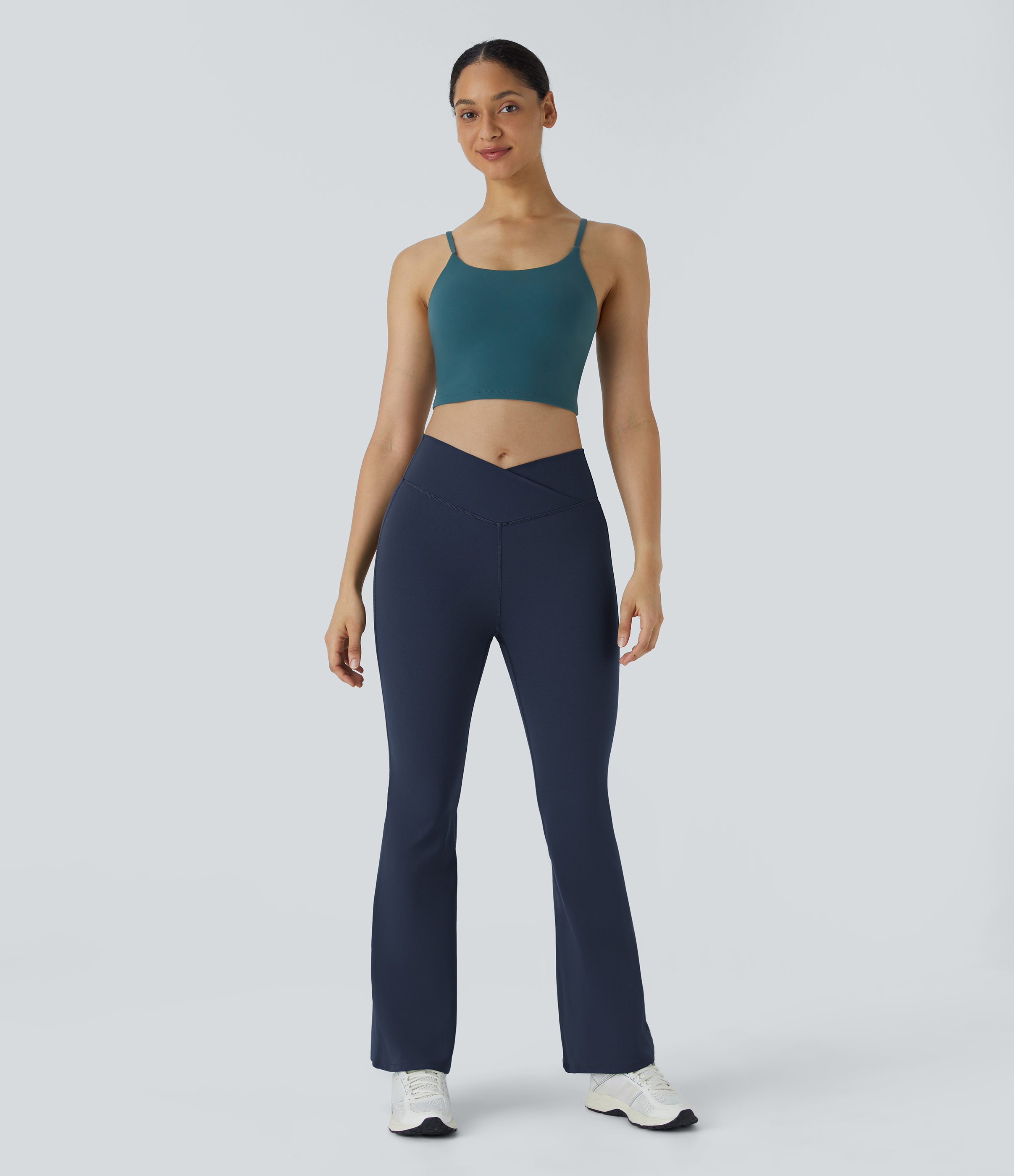 DayStretch High Waisted Crossover Flare Yoga Leggings
