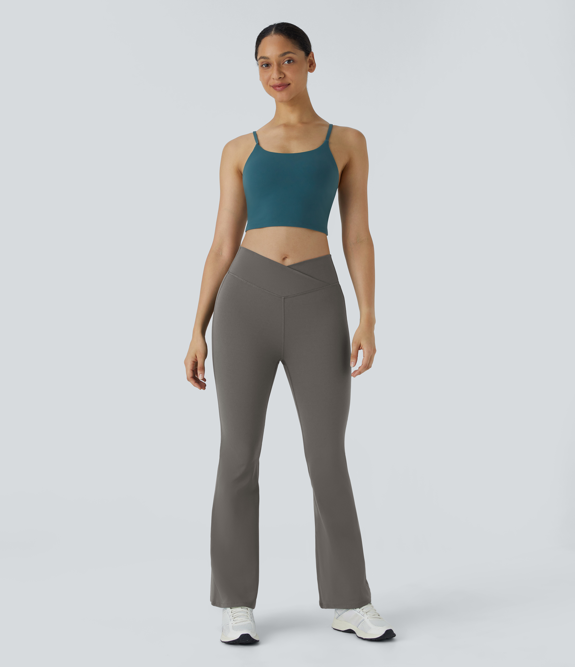 DayStretch High Waisted Crossover Flare Yoga Leggings