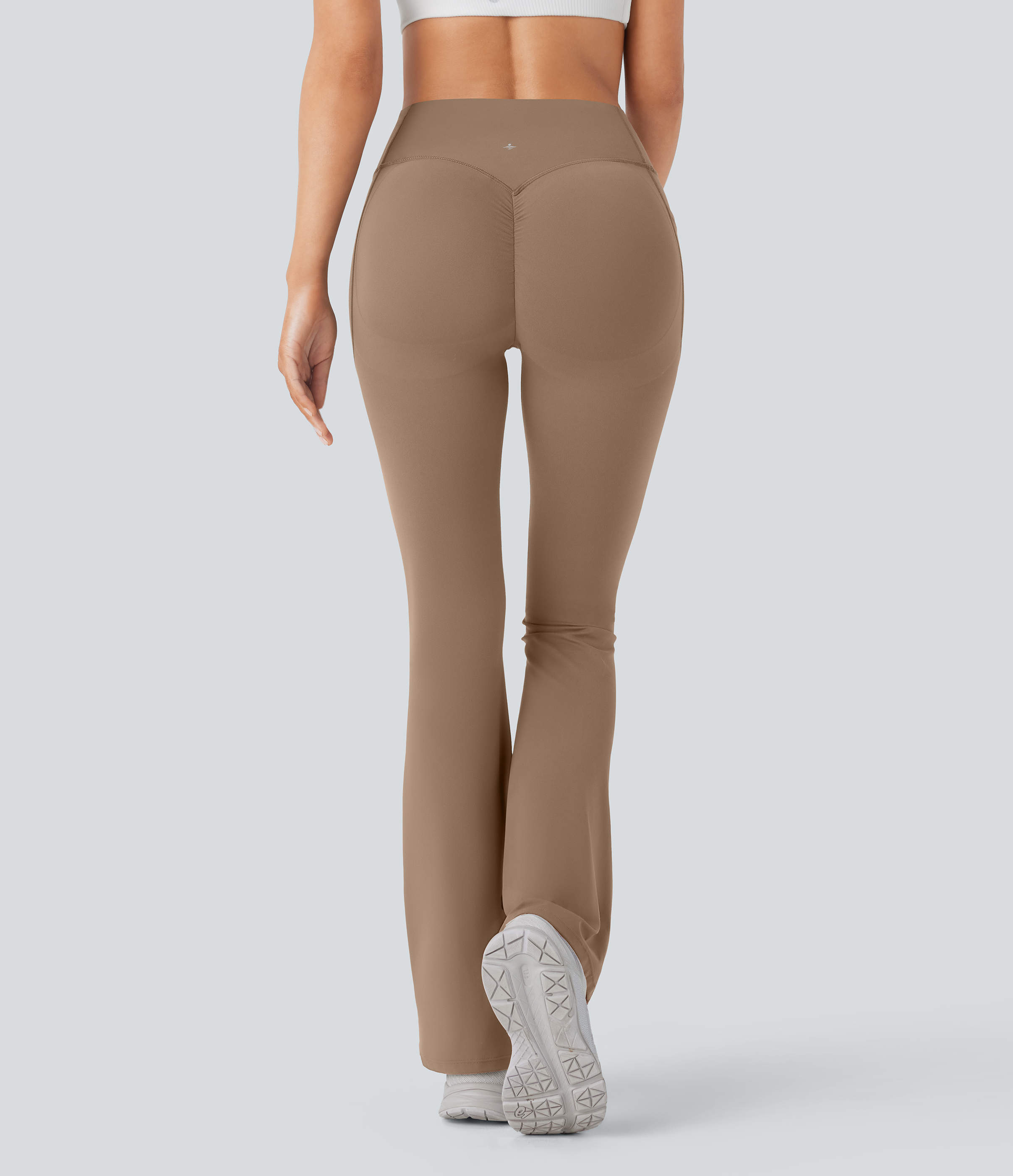 High Waisted Scrunch Butt Lifting Tummy Control Pocket Shaping Yoga Bootcut Leggings