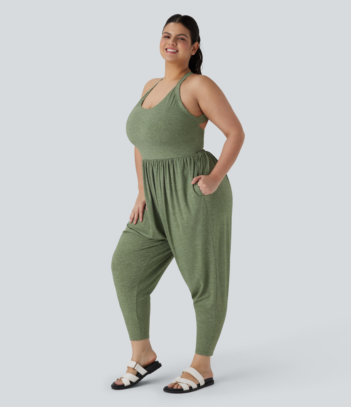 Harem Casual Plus Size Jumpsuit with Pocket-Easy Peezy Edition