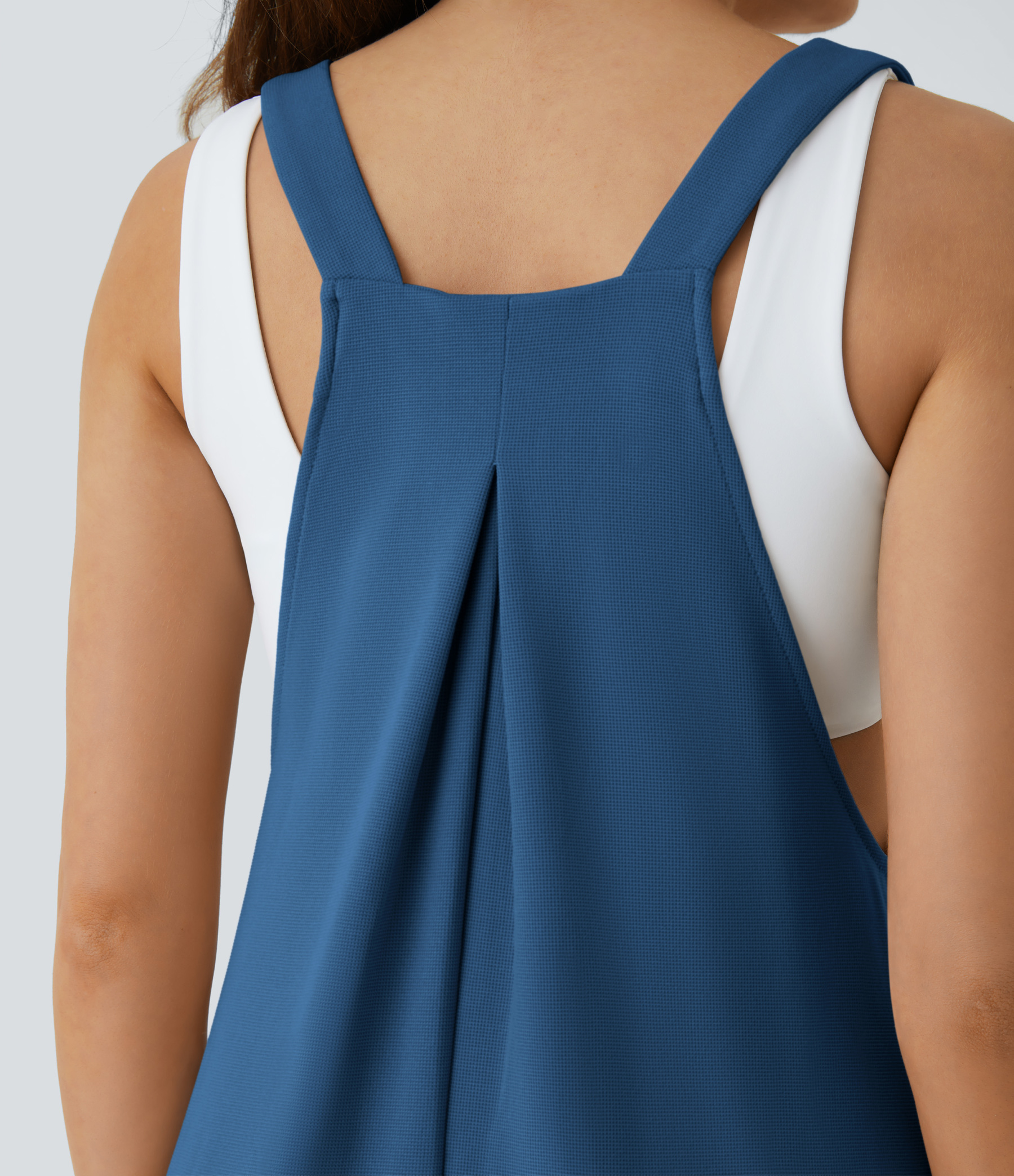 Pockets Waffle Casual Jogger Overalls