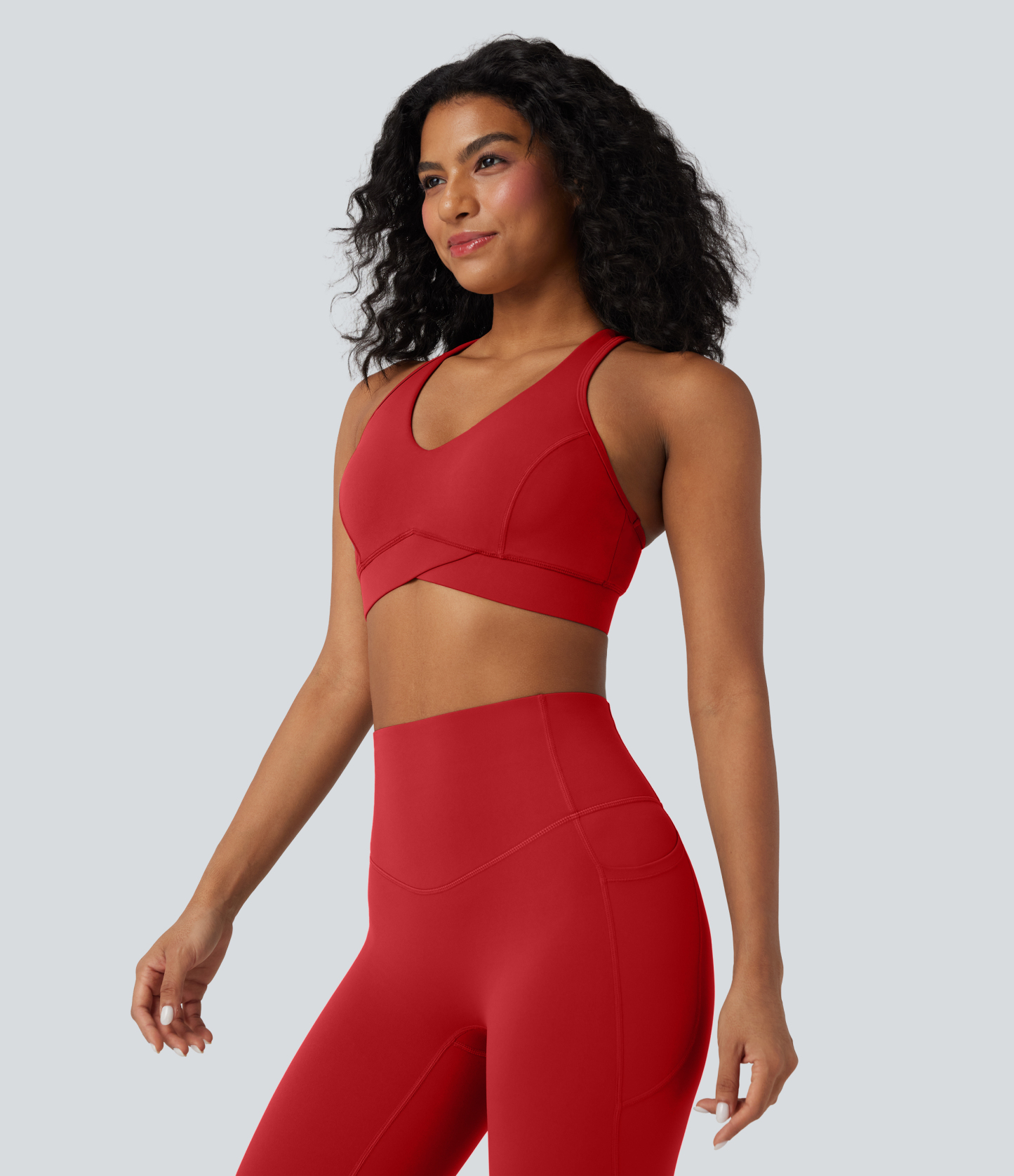 Halara UltraSculpt™ Medium Support V Neck Racerback Training Sports Bra