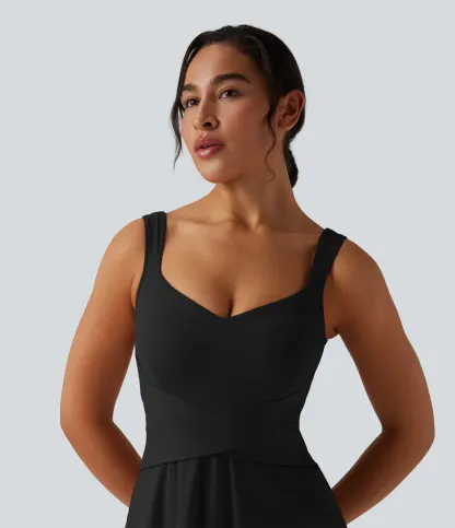 Breathable 2-in -1 Cool-Touch Mini Tennis Sport Dress With Pockets-Easy To Wear And Take-off Version-UPF50